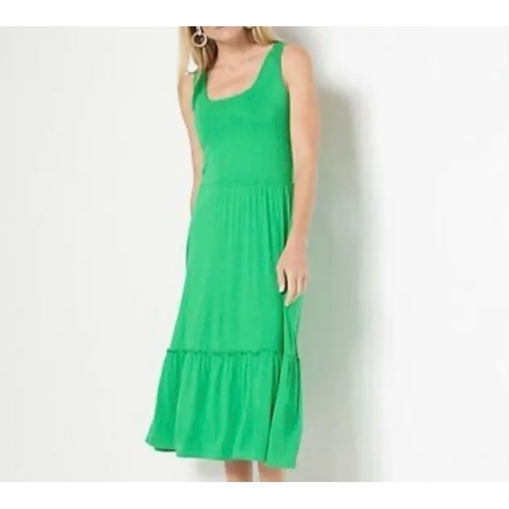 J Jason Wu Sleeveless Jersey Tiered Midi Dress